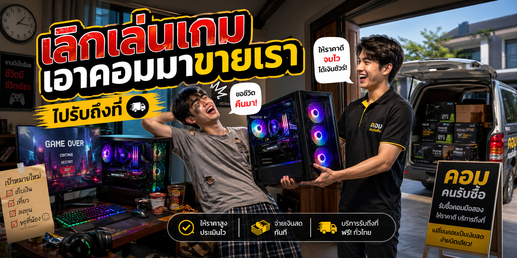 รับซื้อคอมประกอบ ติดต่อ LINE @buyit โทร 061-7767229